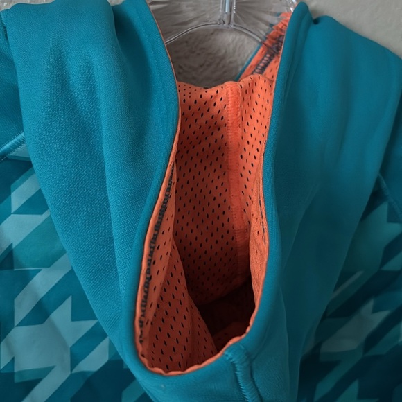 Boys Under Armour Active Hoodie Storm Sweatshirt, Youth Small Teal/Orange - Picture 6 of 7